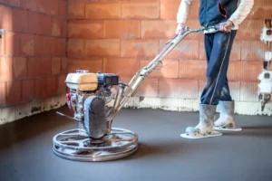 Worker Power Trowel Tool Finishing Concrete Floor Smooth Concrete Surface House Construction New 63001117 300x200